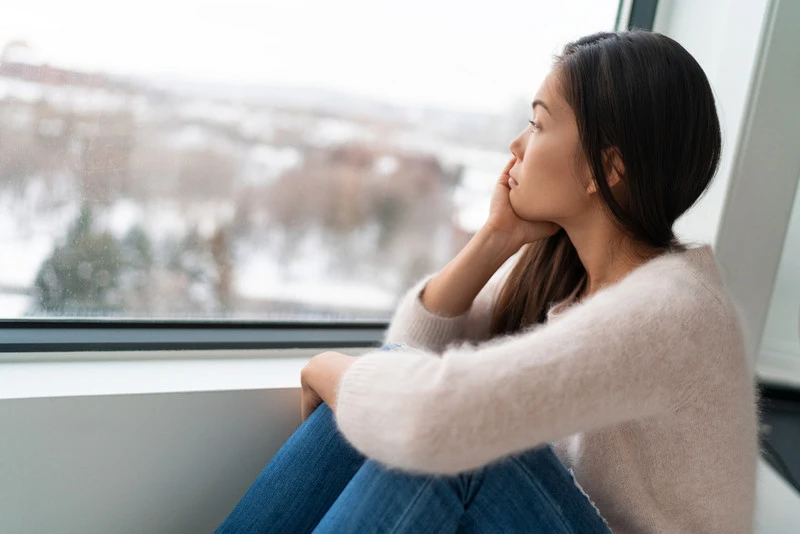 A woman suffering from Seasonal affective disorder