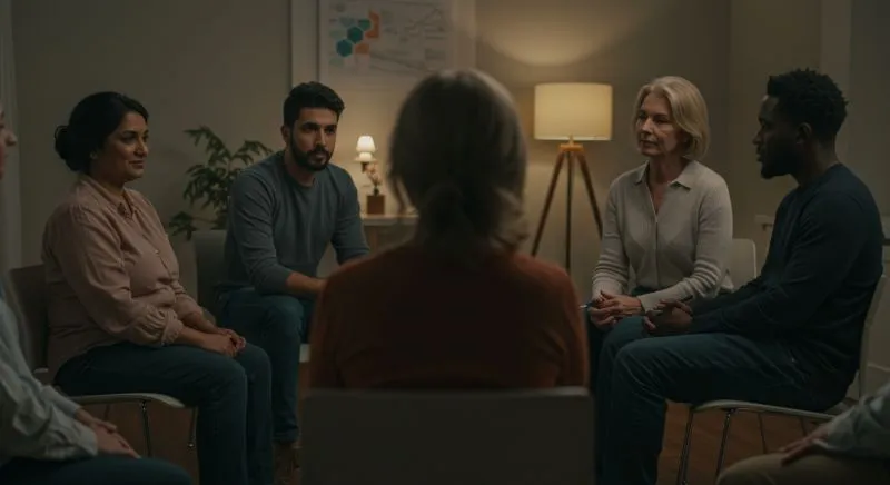 Group Therapy Session for Discussing Acute Stress Disorder Symptoms