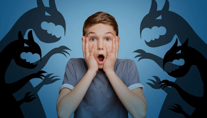 Child with fear showing distress, often seen in ADHD misdiagnosed as bipolar.