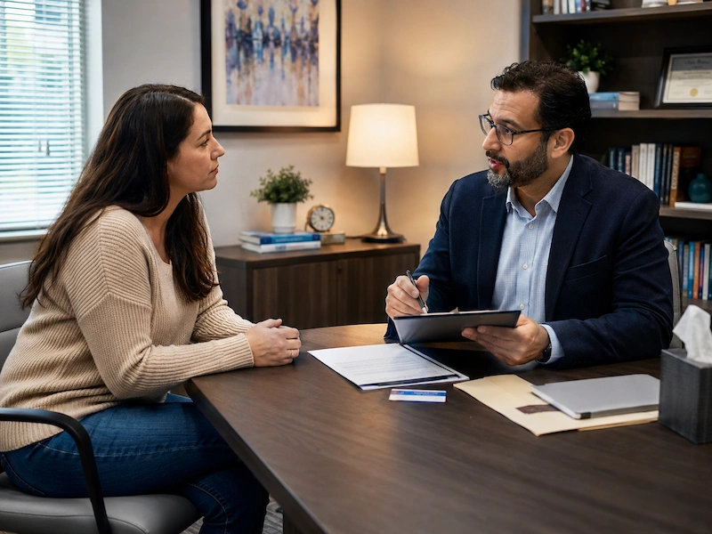 Psychiatrist Verifying Patients Insurance Coverage
