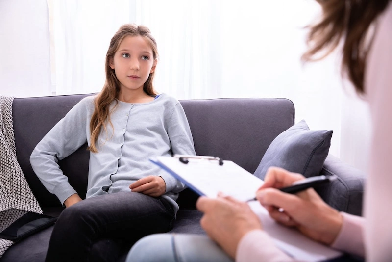 having a session with a child psychiatrist