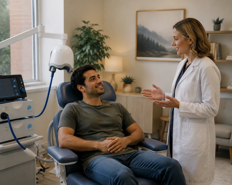 tms made improvements to a depressed person's mood